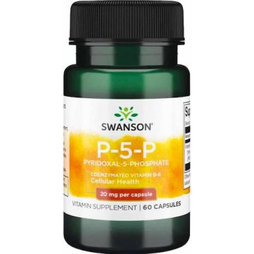 Swanson Witamina B-6 20mg 60kaps B6 P-5-P - suplement diety Koenzymatyczna Pirodyksyna