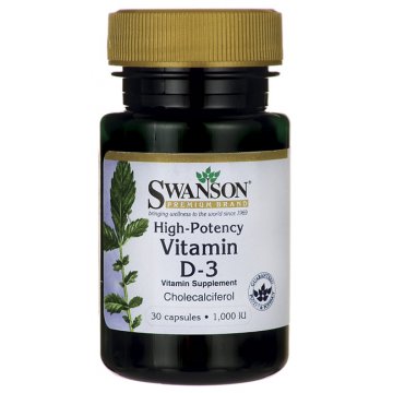 Swanson Witamina D-3 1000IU 30kaps D3 - suplement diety