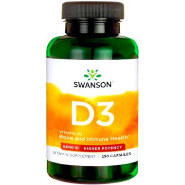 Swanson Witamina D-3 2000IU 250kaps D3 - suplement diety 