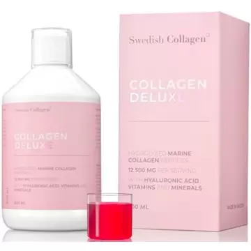 Swedish Nutra Kolagen Deluxe Marine peptydy 500ml 12500mg - suplement diety Rybi Morski Kwas Hialuronowy