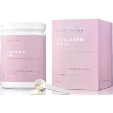 Swedish Nutra Kolagen Typ I i III 10.000mg Pure 300g proszek Ścięgna Chrząstki Regeneracja Skóra Włosy Cellulit