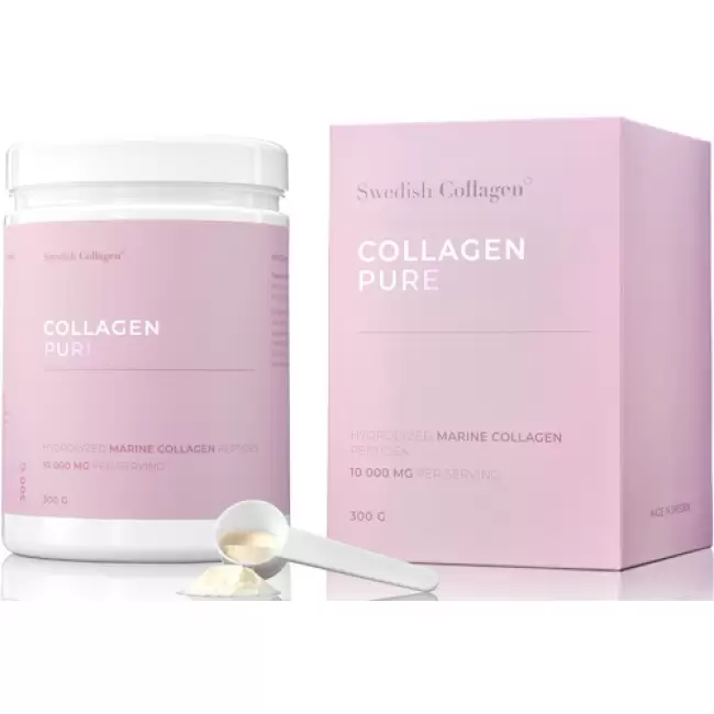 Swedish Nutra Kolagen Typ I i III 10.000mg Pure 300g proszek Ścięgna Chrząstki Regeneracja Skóra Włosy Cellulit