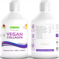 Swedish Nutra Collagen 5.000mg Vegan 500ml vege - suplement diety Kolagen Kwas hialuronowy Krzem