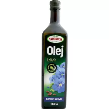 Targroch 1l Olej lniany nierafinowany (zimnotłoczony) 1000ml Omega-3