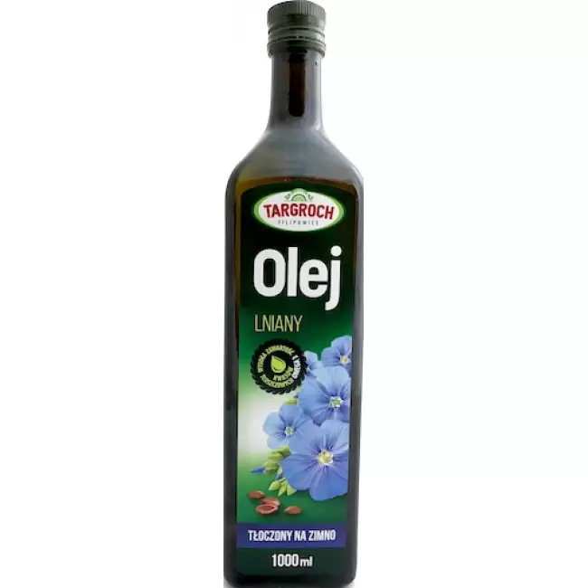 Targroch 1l Olej lniany nierafinowany (zimnotłoczony) 1000ml Omega-3