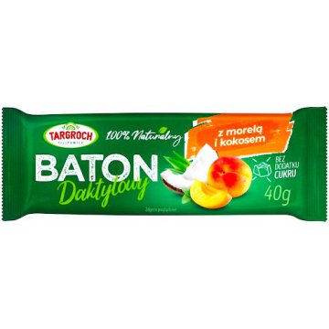Targroch Baton Daktylowy z morelami i kokosem 40g bez cukru - suplement diety
