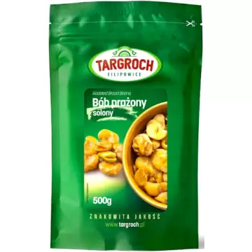Targroch Bób Prażony, Solony 500g Białko Lewodopa Chipsy z Bobu