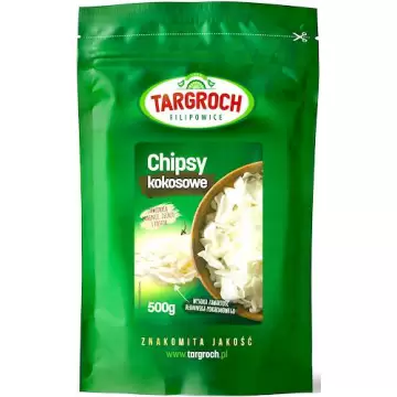 Targroch Chipsy kokosowe 500g Błonnik Magnez Żelazo Fosfor