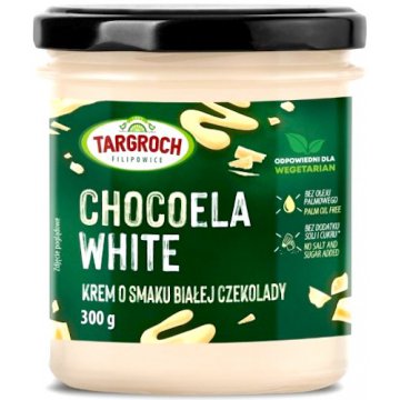  Targroch CHOCOELA WHITE - Krem o smaku białej czekolady 300g vege bez cukru, soli, oleju palmowego Naturalny