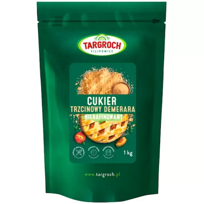 Targroch Cukier trzcinowy nierafinowany Demerara 1000g Naturalny 1kg