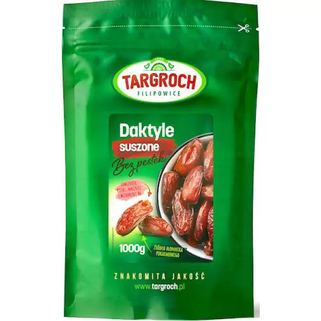 Targroch Daktyle suszone bez pestek 1000g (bez konserwantów) Błonnik, Potas