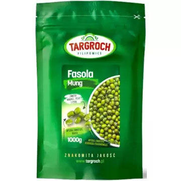 Targroch Fasola Mung 1000g Białko Błonnik Magnez Potas Cynk Kiełki Błonnik