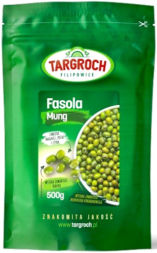 Targroch Fasola Mung 500g Białko Błonnik Magnez Potas Cynk