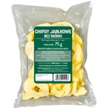 Targroch Jabłko suszone bez skórki 75g Chipsy Jabłkowe Błonnik Białko Witamina C Przekąska