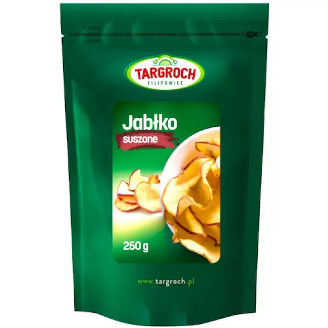 Targroch Jabłko suszone ze skórką 250g Chipsy Jabłkowe Błonnik Białko Witamina C