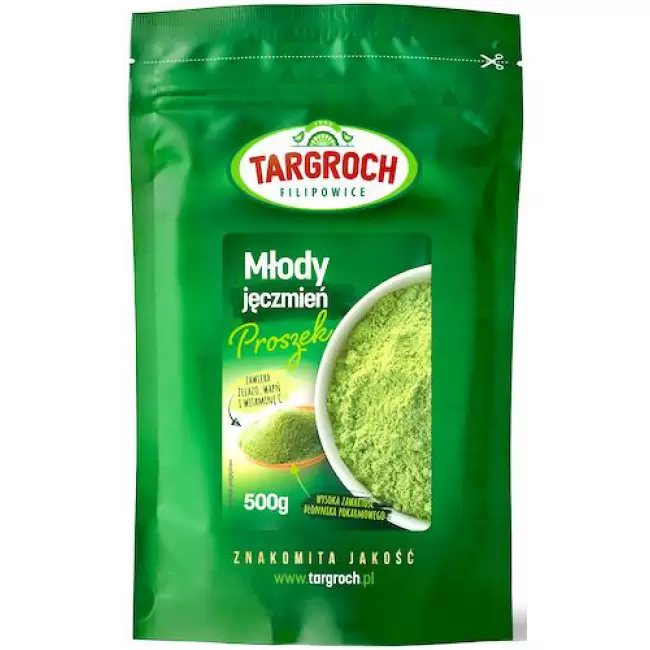 Targroch Jęczmień zielony młody otarty POLSKI 500g Błonnik Jelita