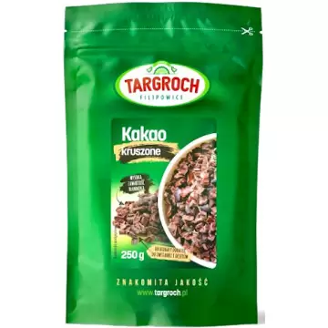 Targroch Kakao Ziarno Surowe Kruszone 250g Błonnik, Żelazo, Potas