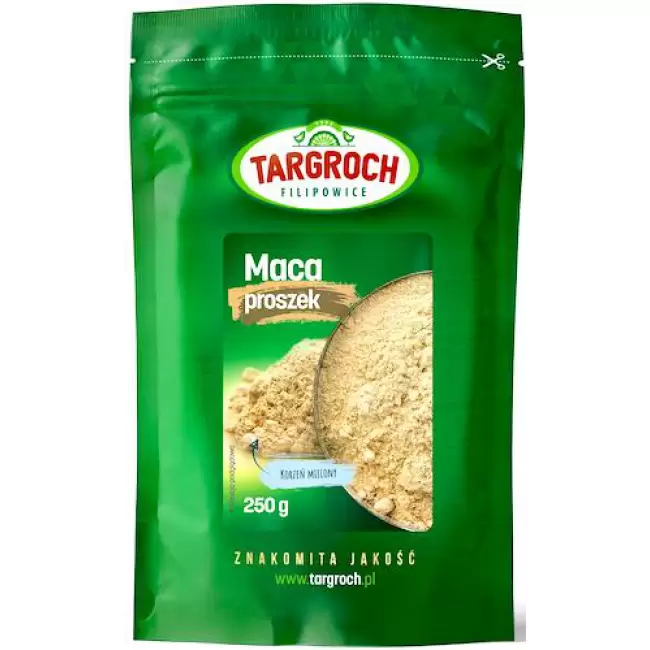 Targroch MACA sproszkowany korzeń macy 250g - suplement diety Aminokwasy Wapń Żelazo
