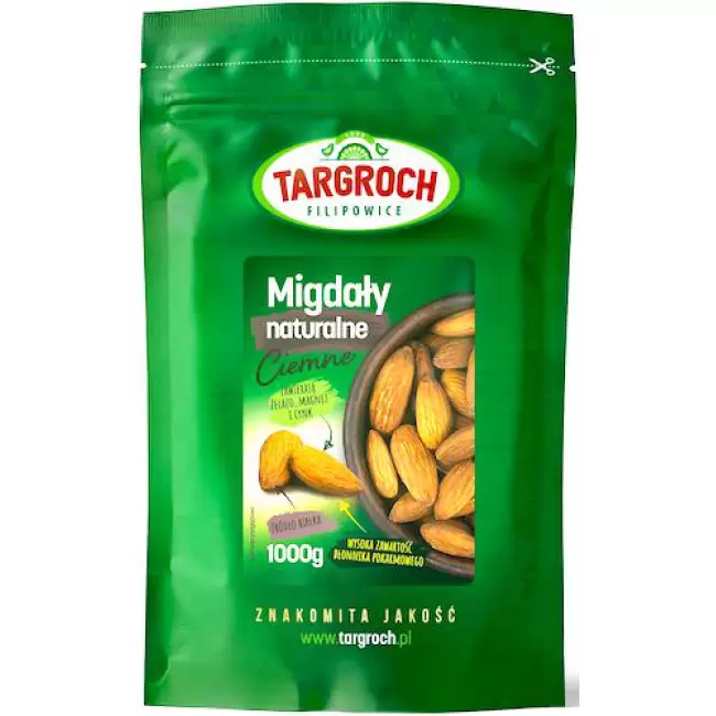 Targroch Migdały łuskane 1kg ciemne USA kalifornijskie 1000g 