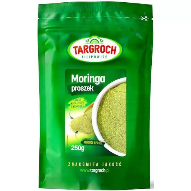 Targroch Moringa Oleifera proszek 250g Wapń Żelazo Witamina C
