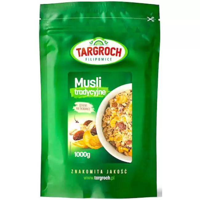 Targroch Musli tradycyjne 1000g płatki bez konserwantów 1kg