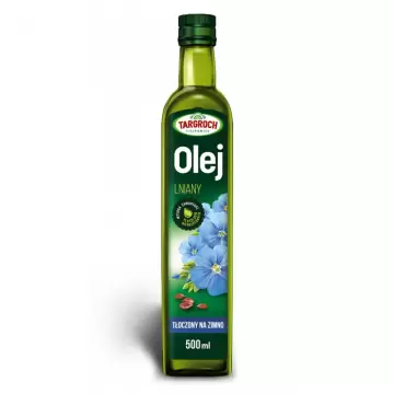 Targroch Olej lniany nierafinowany (tłoczony na zimno) 500ml Omega-3 kwas ALA