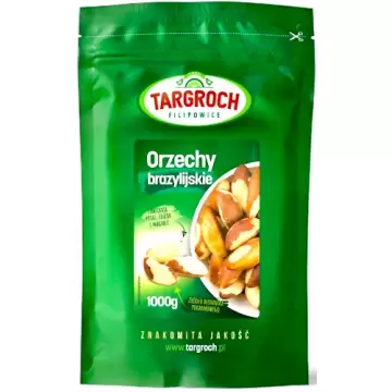 Targroch Orzechy brazylijskie całe 1000g Błonnik, Fosfor, Magnez, Potas