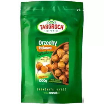 Targroch Orzechy laskowe łuszczone 1000g (1kg) łuskane Białko Błonnik Magnez Żelazo Cynk