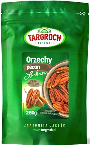 Targroch Orzechy Pecan łuskane 250g Pekan: Błonnik, Magnez, Żelazo, Cynk