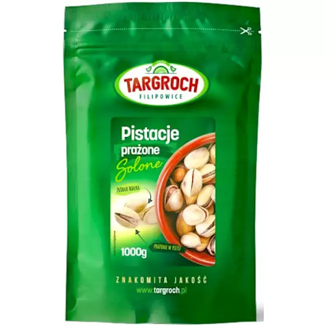Targroch Orzechy pistacjowe prażone-solone EXTRA duże pistacje 500g białko
