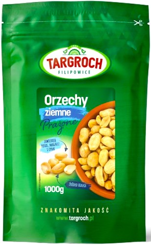 Targroch Orzeszki ziemne arachidowe prażone niesolone 1000g białko, potas, magnez, cynk