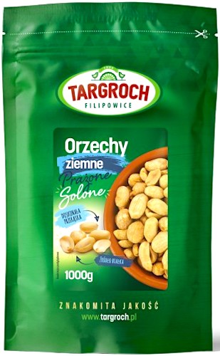 Targroch Orzeszki ziemne arachidowe prażone solone 1000g (1kg) Białko, Potas, Magnez, Cynk