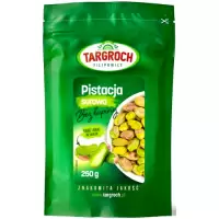Targroch Pistacje łuskane surowe całe 250g Orzechy pistacjowe Bez łupiny Białko
