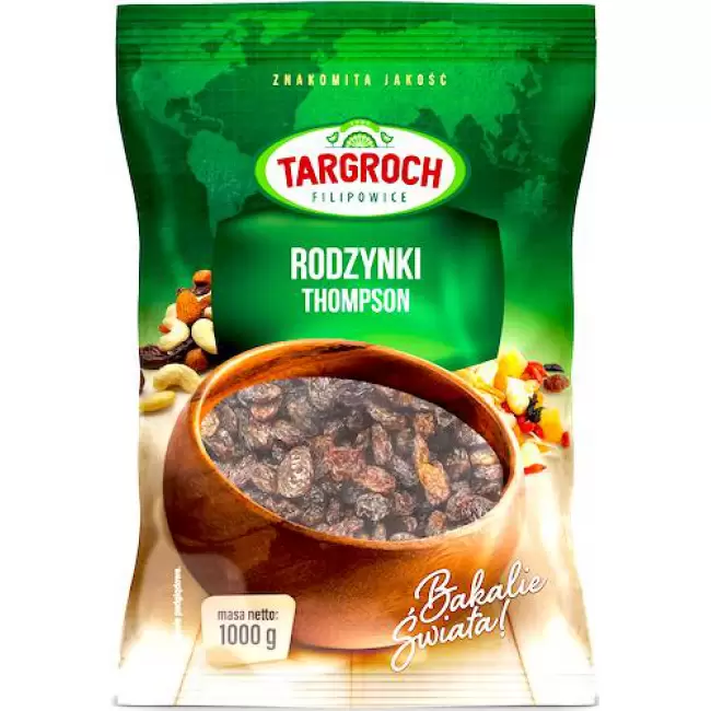 Targroch Rodzynki Thompson 1000g duże Jumbo 1kg bez konserwantów