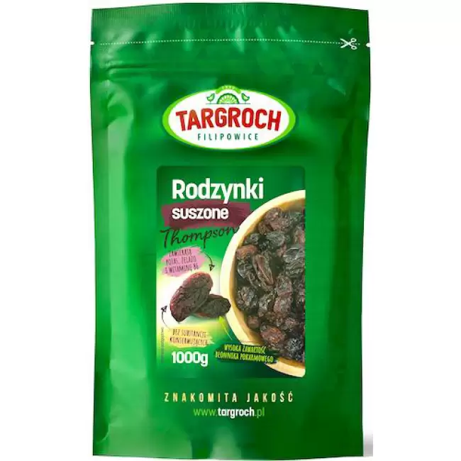 Targroch Rodzynki Thompson 1000g duże Jumbo 1kg bez konserwantów