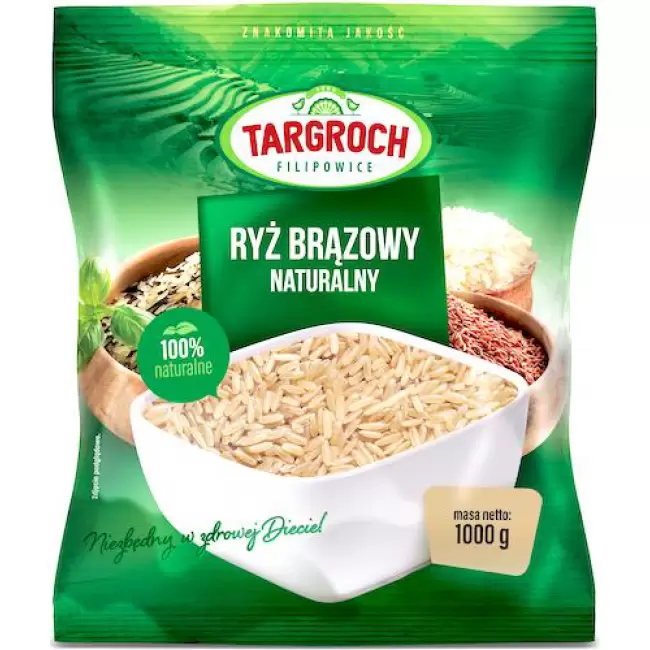 Targroch Ryż brązowy naturalny 1000g (1kg) Naturalny