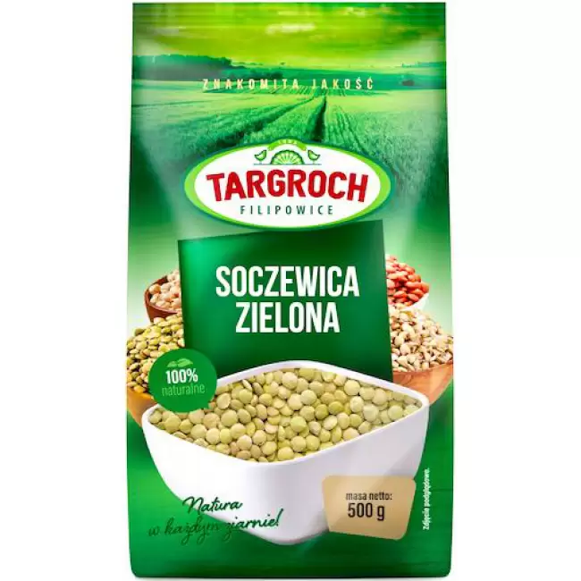 Targroch Soczewica zielona ziarno 500g Larida Błonnik Białko