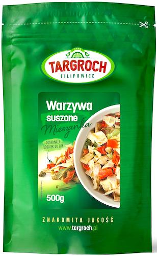 Targroch Warzywa suszone Duże cząstki mieszanka 500g Jarzynka do zup i sosów