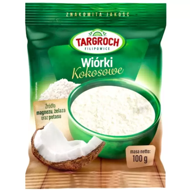 Targroch Wiórki kokosowe 100g Błonnik Magnez Żelazo Potas