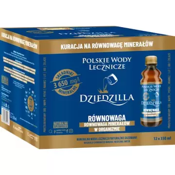 Woda mineralna lecznicza Dziedzilla naturalnie gazowana 12 x 330ml Równowaga Alergie