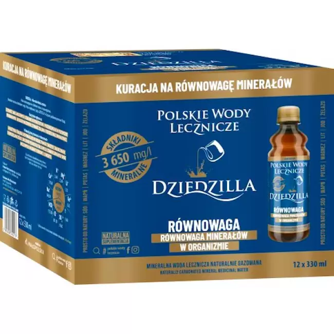 Woda mineralna lecznicza Dziedzilla naturalnie gazowana 12 x 330ml Równowaga