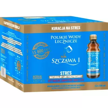 Woda mineralna lecznicza Szczawa I naturalnie gazowana 12 x 330ml Stres