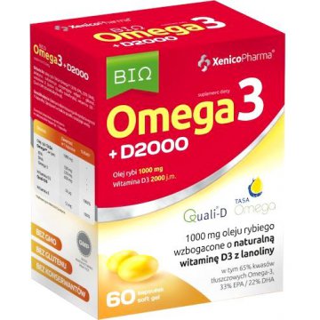 XenicoPharma Bio Omega3 + Witamina D3 2000 j.m. 60kaps - suplement diety WYPRZEDAŻ !