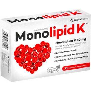 XenicoPharma Monolipid K 30kaps vege Polifenole Monakolina - suplement diety WYPRZEDAŻ