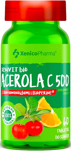 XenicoPharma XeniVIT BIO Acerola 500mg 60tab do ssania Witamina C - suplement diety WYPRZEDAŻ