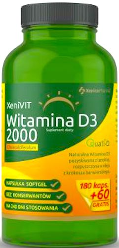 XenicoPharma XeniVIT Witamina D3 2000 240kaps vege w oleju - suplement diety WYPRZEDAŻ 03/23 !
