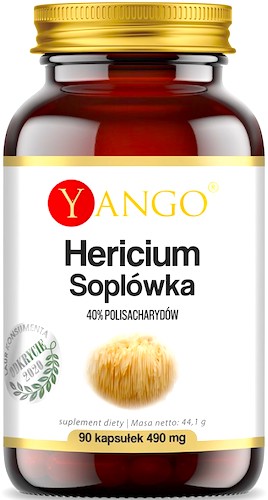 YANGO Hericium Soplówka ekstrakt 10% polisacharydów 490mg 90kaps - suplement diety