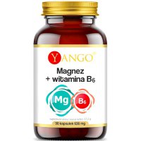 YANGO Magnez cytrynian + witamina B6 90kaps vege - suplement diety Stres, Skurcze