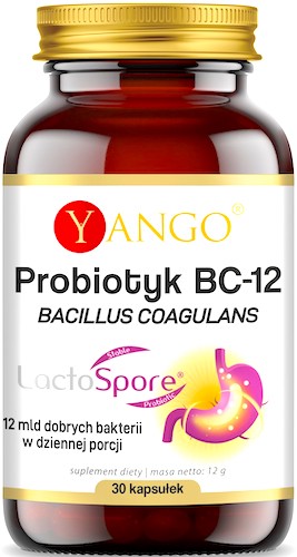 YANGO Probiotyk BC-12 30kaps vege Lactospore - suplement diety Jelita