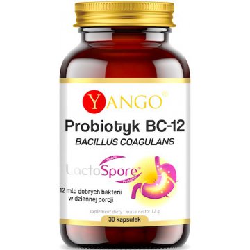 YANGO Probiotyk BC-12 30kaps vege Lactospore - suplement diety Jelita